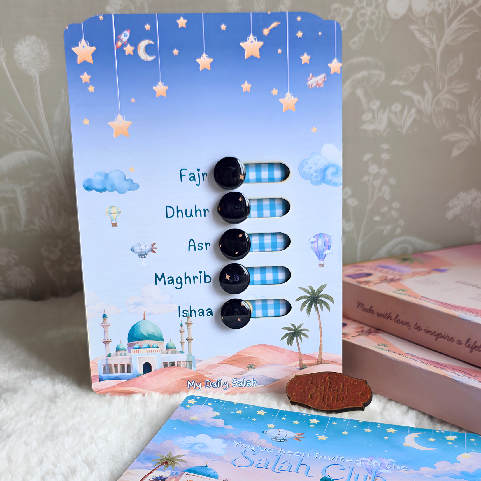 Custom Name My Daily Salah Tracker Kit Dessert Blue