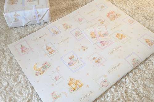Girls Frames Wrapping Papers Biege