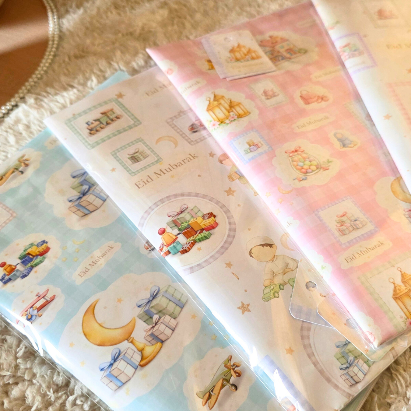 Girls Frames Wrapping Papers Biege
