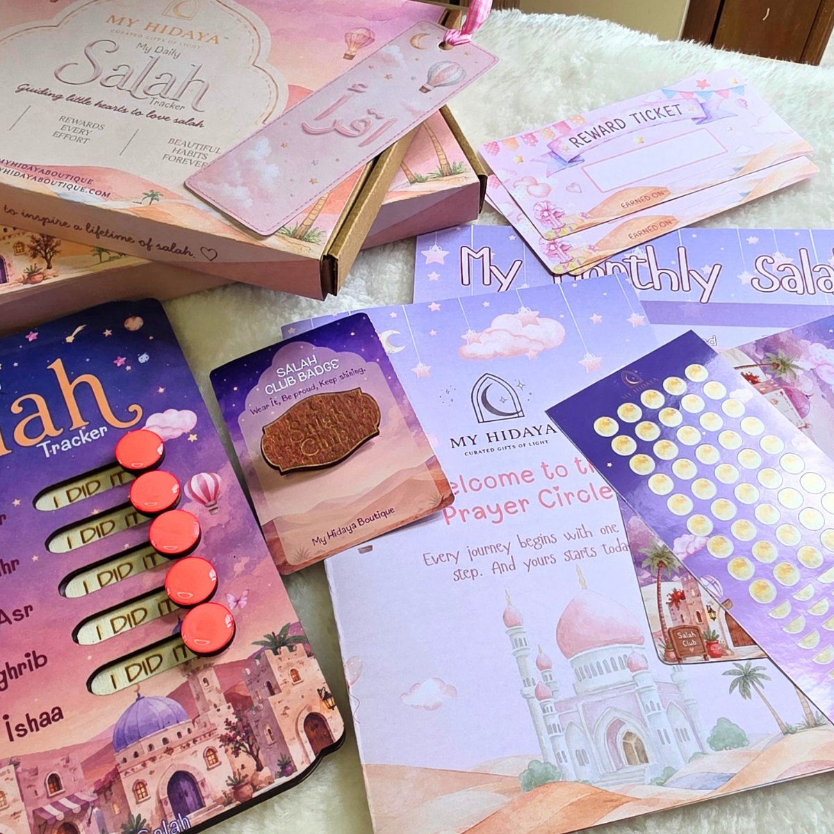 My Daily Salah Tracker Kit Dessert Pink